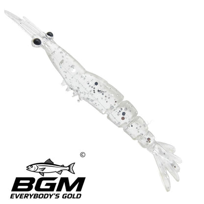 BigGoldmine Soft Silicone Shrimp Fishing Lure Baits – Glow in Dark, 20pcs 2 Sizes