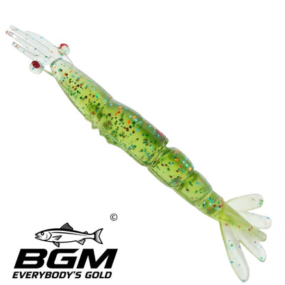 BigGoldmine Soft Silicone Shrimp Fishing Lure Baits – Glow in Dark, 20pcs 2 Sizes