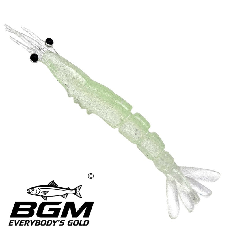 BigGoldmine Soft Silicone Shrimp Fishing Lure Baits – Glow in Dark, 20pcs 2 Sizes