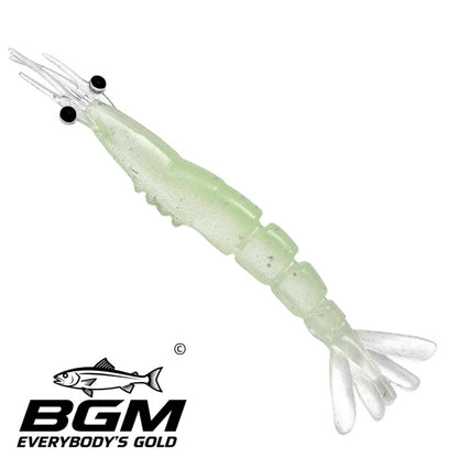 BigGoldmine Soft Silicone Shrimp Fishing Lure Baits – Glow in Dark, 20pcs 2 Sizes